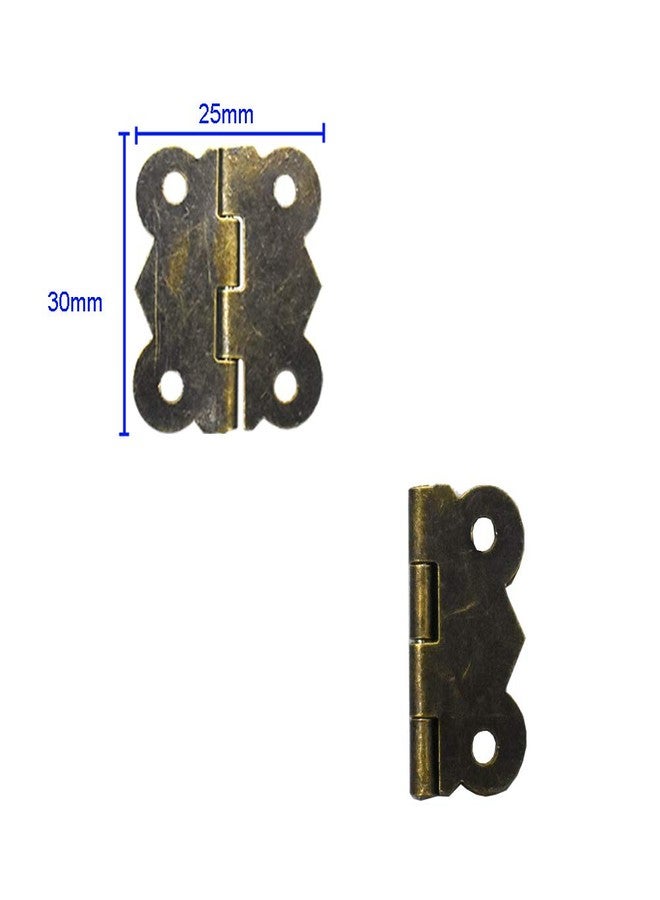 ريناشد مجموعة من 50 قطعة من مفصلات الفراشة، مفصلات أدراج الخزائن، موصلات، أثاث مصغر، صندوق خشبي، صندوق مجوهرات، خزانة، ملحقات يمكنك صنعها بنفسك (معدن، غير مطلي، تركيب سطحي، 50 قطعة) - Image 2